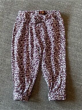 7 For All Mankind Kids Purple Floral Jogger Pants